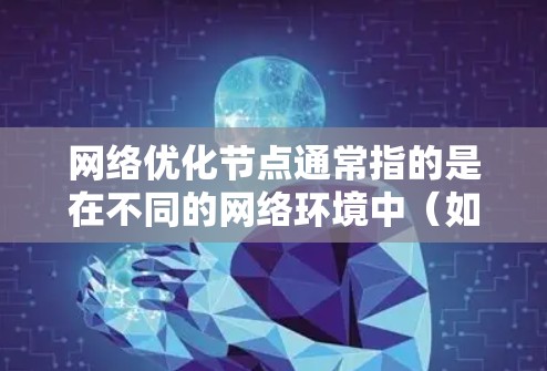 网络优化节点通常指的是在不同的网络环境中（如私有网络、子网网络或VLAN网络）需要优化的网络设备或点对点（PoP）节点。以下是一些常见的优化方法，帮助您在不同网络环境中优化网络性能