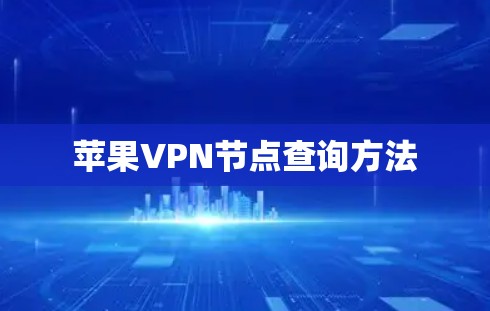 苹果VPN节点查询方法