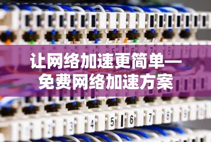 让网络加速更简单—免费网络加速方案